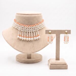 Beautiful choker type pearl necklace set