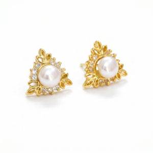 Triangle Shaped Pearl Studs