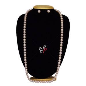 32 Inches Long - Dark Pink - Lavendar Pearl Necklace in 11mm pearls