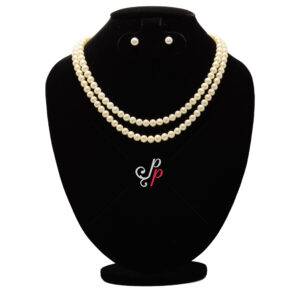 Pink Pearl Set in 7mm Round Pink Pearls - 2 Strands - AAA Quality