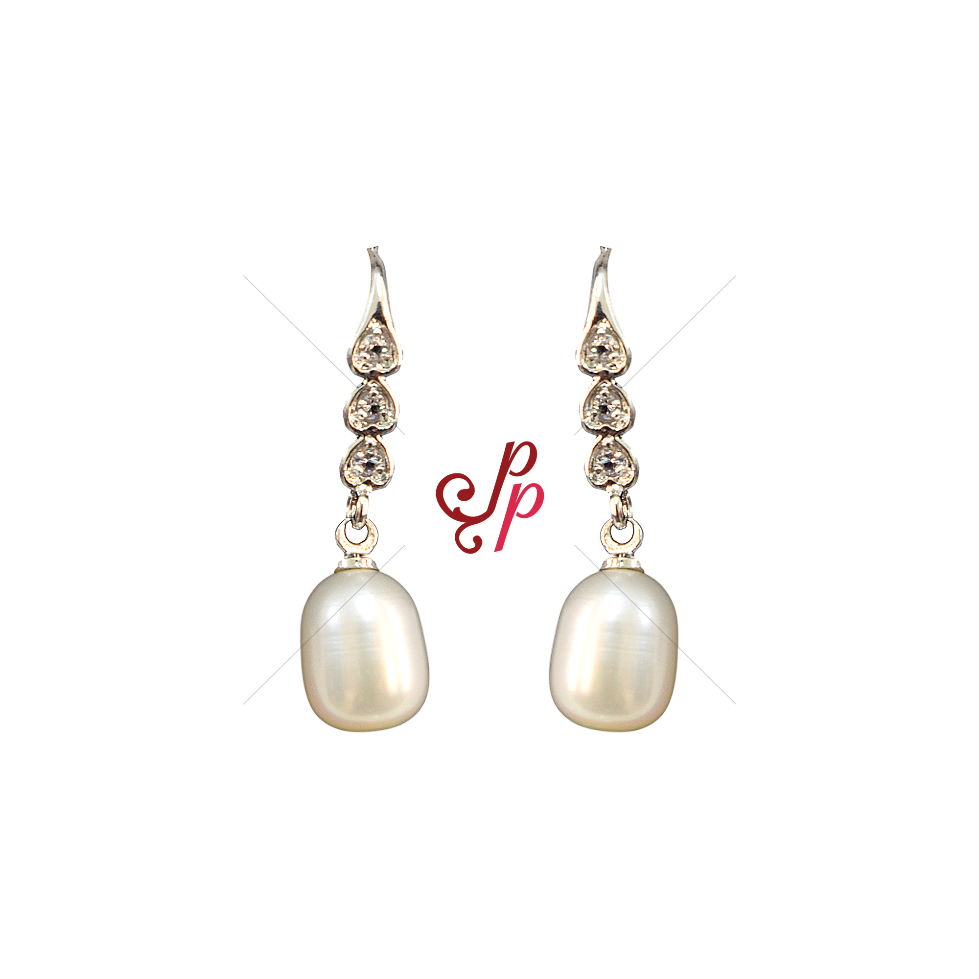 Fancy Pearl Hangings in White Pearls