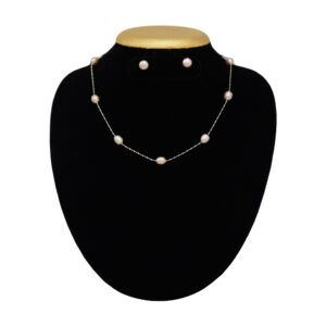 9 Moti Pearl Set - In Finest Hand Picked Oval Pink / Lavender Pearls