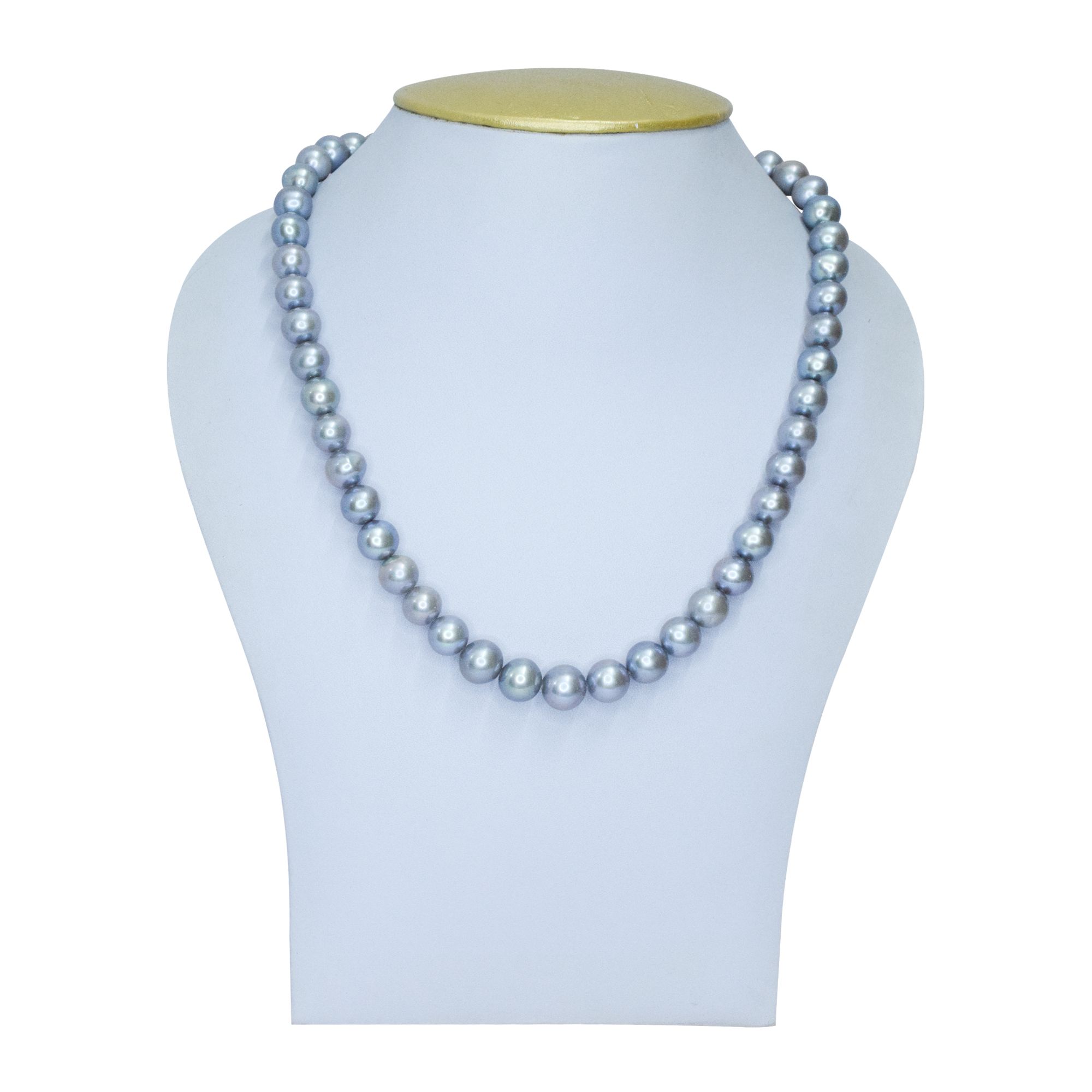 Brilliant & Unique 10mm Grey Round Pearl Necklace