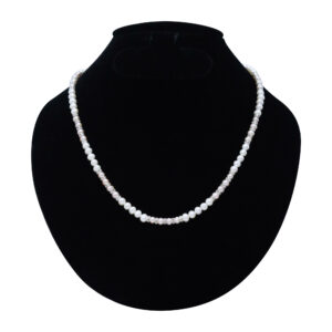 Dainty White & Pink Pearls Necklace With CZ Spacers