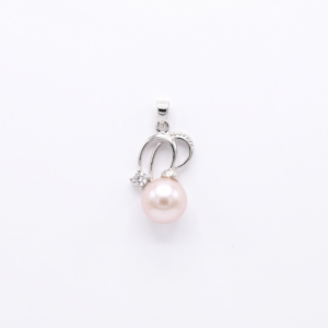 Surreal Pendant Accentuated With 10.5mm Round Pink Pearl & CZ