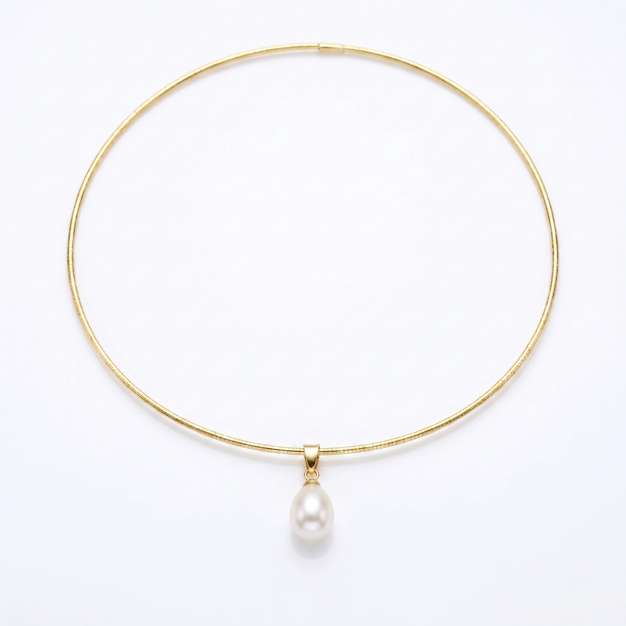 Lustrous Gold Finish Pendant Accentuated With 7mm Oval White Pearl