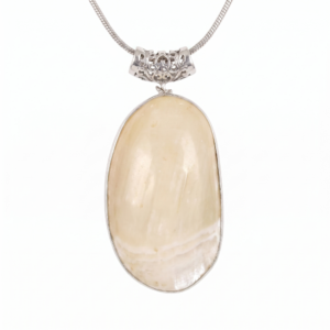 Exquisite Mother of Pearl Pendant With A Filigree Clasp