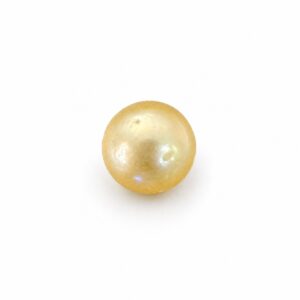 3.96 carat golden South Sea pearl, 8.1mm round, AAA quality, natural undyed colour - Pure Pearls